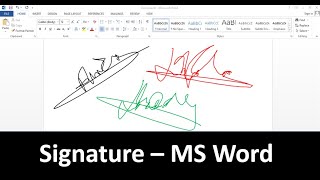 Create a Signature in MS Word [upl. by Levitan]