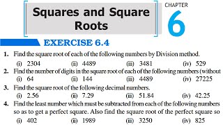 Chapter 6 Square and Square Roots  Full Exercise 64 amp Basic  Class 8 Maths RBSE CBSE NCERT [upl. by Mafala]