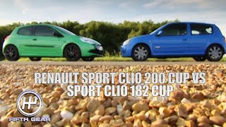 Renault Sport Clio 200 Cup VS Sport Clio 182 Cup  Fifth Gear Classic [upl. by Adnaval456]