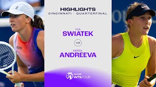 Iga Swiatek vs Mirra Andreeva  2024 Cincinnati Quarterfinal  WTA Match Highlights [upl. by Stella]