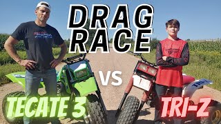 Three Wheeler Drag Race Kawasaki Tecate 3 VS Yamaha TriZ [upl. by Devinne]