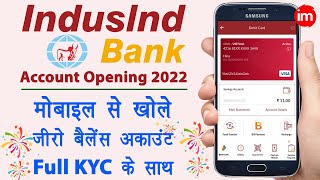 Indusind Bank Account Opening Online 2022  Indusind bank video kyc kaise kare  Full Process [upl. by Stewart]