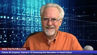 Python 3D Graphics Tutorial 5 Bouncing Ball Simulation in Visual Python [upl. by Maddis]