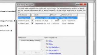 Mail Merge Word 2007 Word 2010 with Excel  keeping the formatting [upl. by Vidda]