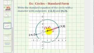 Ex 1 Find Standard Equation of a Circle Given the Endpoints of a Diameter [upl. by Hsuk486]