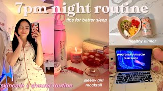 7pm NIGHT ROUTINE  unwind with me skincare self care [upl. by Alamat441]