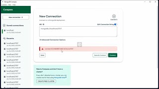 Connect ECONNREFUSED 12700127017 in Mongodb Compass [upl. by Eelhsa]