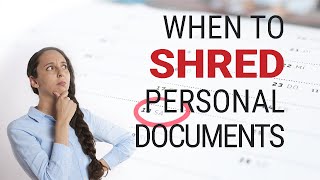 When to shred personal documents [upl. by Nosnaj222]