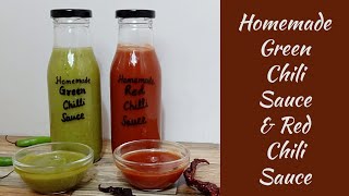 2 EASY Chilli Sauce RecipesRed Chili Sauce amp Green Chilli Sauce [upl. by Polky]