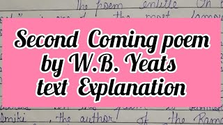 Critical Appreciation of poem Second Coming by WByeatsSummary of poem Second comingBa2nd year [upl. by Verene]