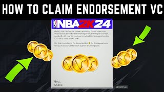 HOW TO CLAIM ENDORSEMENT MONEYVC IN NBA 2K24 CURRENT GEN [upl. by Allwein68]