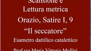 Scansione e lettura metrica Orazio Satira I 9 Il seccatore metro esametro dattilico catalett [upl. by Laehpar]