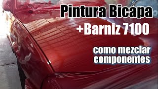 PINTURA AUTOMOTRIZ BICAPA COMO MEZCLAR COMPONENTES [upl. by Ahseia]