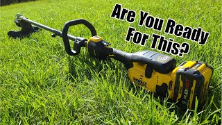 DEWALT FlexVolt 60Volt 17quot Brushless Attachment Capable String Trimmer Review DCST972X1 Power Head [upl. by Eldridge]