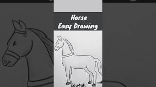 Easy Drawing Horse for kids [upl. by Zeba]