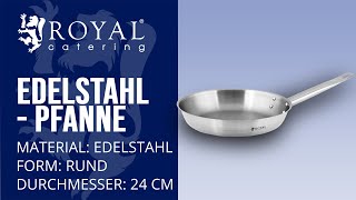 Edelstahlpfanne Royal Catering RCFP240A  Produktpräsentation [upl. by Allegna]