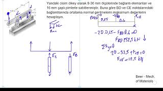 Levhalarda maksimum ortalama normal gerilme Soru Çözüm1 D4 [upl. by Parrish]