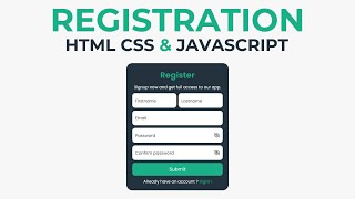 How to Create a Responsive Registration Form Using HTML amp CSS  SignUp form using HTML amp CSS [upl. by Lud]