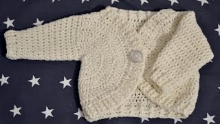 Tutorial wiosenny sweterek na szydełku każdy rozmiar  sweater baby crochet [upl. by Ydnes]