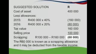 2016 Asset recoupment and scrapping allowance [upl. by Brocklin]