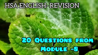 HSA ENGLISH Revision3 20 important Questions you should study from Module8Class 88 [upl. by Stephana]