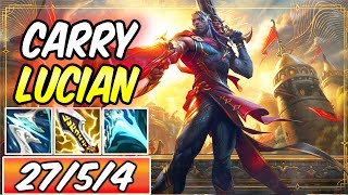 1v9 ARCANA LUCIAN MID HARD CARRY GUIDE 55K DMG S FULL CRIT ADC Build amp Runes S11 League of Legends [upl. by Sutherland]