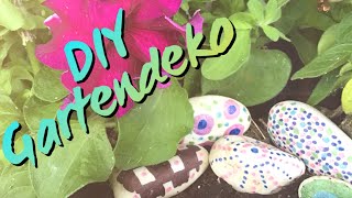 DIY Gartendeko aus Steinen  5 einfache Ideen für bunte Mustern [upl. by Ahsinehs831]