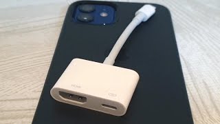 How to Setup the Apple Lightning Digital AV Adapter iPhone HDMI Adapter [upl. by Laersi]