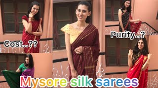 KSIC Mysore silk saree haul  how to style Mysore silk saree traditional amp modern [upl. by Kiefer]