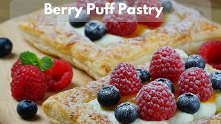 Easy Berry Puff Pastry Recipe  Perfect Dessert Topped with Cream Cheese and Lemon Marmalade [upl. by Jaal121]