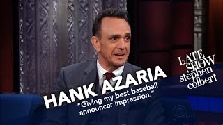 Hank Azaria Teaches Stephen The Baseball Announcer Voice [upl. by Conney]