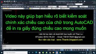 Làm sao để kiểm soát chính xác kích cỡ DIM TEXT trong AutoCAD khi in ra giấy [upl. by Ynabe]