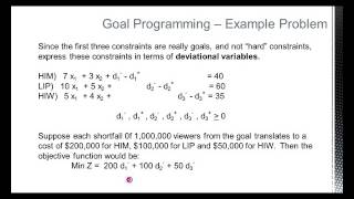 Lesson 4 A Goal Programming [upl. by Laven626]