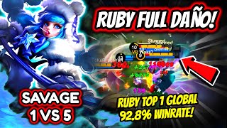 ¡SOLO UN TOP 1 GLOBAL PUEDE HACER ESTO RUBY TOP 1 GLOBAL 928 WINRATE  MOBILE LEGENDS [upl. by Enelrats707]