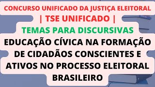 Educação Cívica na Formação de Cidadãos Conscientes e Ativos no Processo Eleitoral Brasileiro  TSE [upl. by Annavaj]