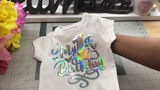 Heat Pressing Holographic Vinyl  Holographic htv printing with a heat press machine [upl. by Margarida]