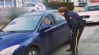 Lady smoking weed in the car get stopped by police Funny video [upl. by Hay]