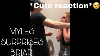 MYLES FLIES TO TORONTO TO SURPRISE BRIAR Cute reaction [upl. by Modla]