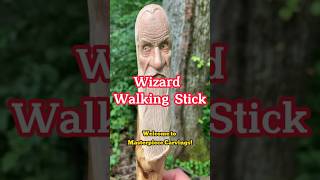 Wizard walking stick “Never Underestimate the Dragon” wizard woodcarving walkingstick hiking [upl. by Sundin]