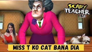 Scary TEACHER 3D Gameplay Miss T ko Billi Bana dia 😂 [upl. by Addis328]