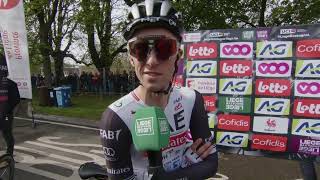 George Bennett  Interview at the start  LiègeBastogneLiège 2023 [upl. by Gallager]