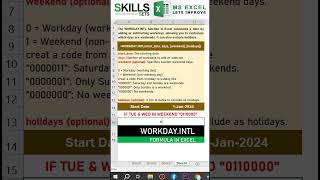 Excel  WORKDAYINTL Formula excelformula exceltips excelfunction newexcel excel exceltricks [upl. by Notlrahc233]