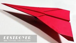 LONG DISTANCE PAPER PLANE  How to make a paper airplane that FLIES FAST amp FAR  Destroyer [upl. by Rossi]