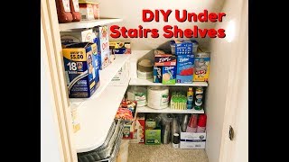 DIY Under Stairs Closet Shelves [upl. by Donelle]