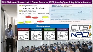 BES171Banking Transaction1 Cheque Types MICR CTS Truncation Negotiable Instrument Act [upl. by Elag734]