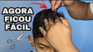 JEITO FÁCIL DE CORTAR CABELO NA TESOURA  BARBEIRO BARBOSA [upl. by Nylinej]