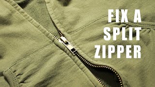 How to Replace a JacketHoodie Zip Slider  Fix a Missing Zipper Pull  Repair a Zipper That Splits [upl. by Drareg]