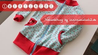 Nähanleitung Sweatjacke nähen mit Reißverschluss  Freebook Mamahoch2 [upl. by Irwin]