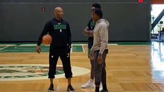 Rajon Rondo COACHING Celtics at Practice [upl. by Katti511]