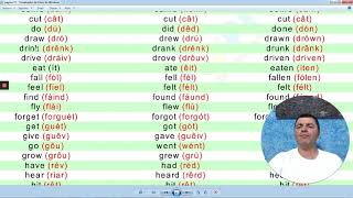 Verbos Irregulares em inglês com pronúncia escrita Iupi parte I [upl. by Yedoc]